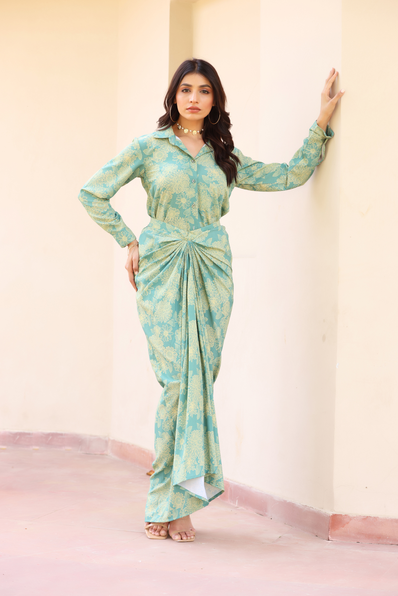 Daisy Drape Skirt Co-ord Set