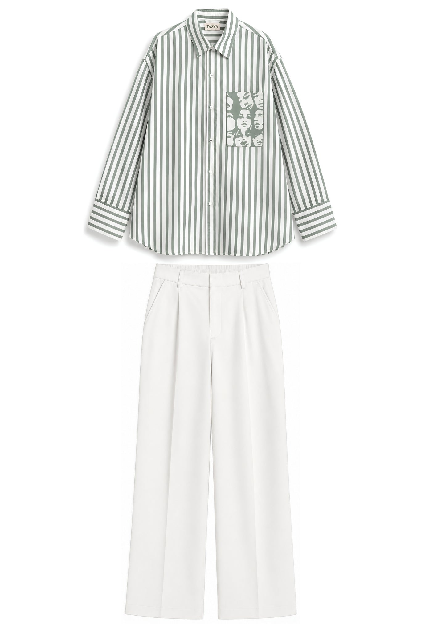 WINONA OLIVE GREEN STRIPE CO-ORD MEN