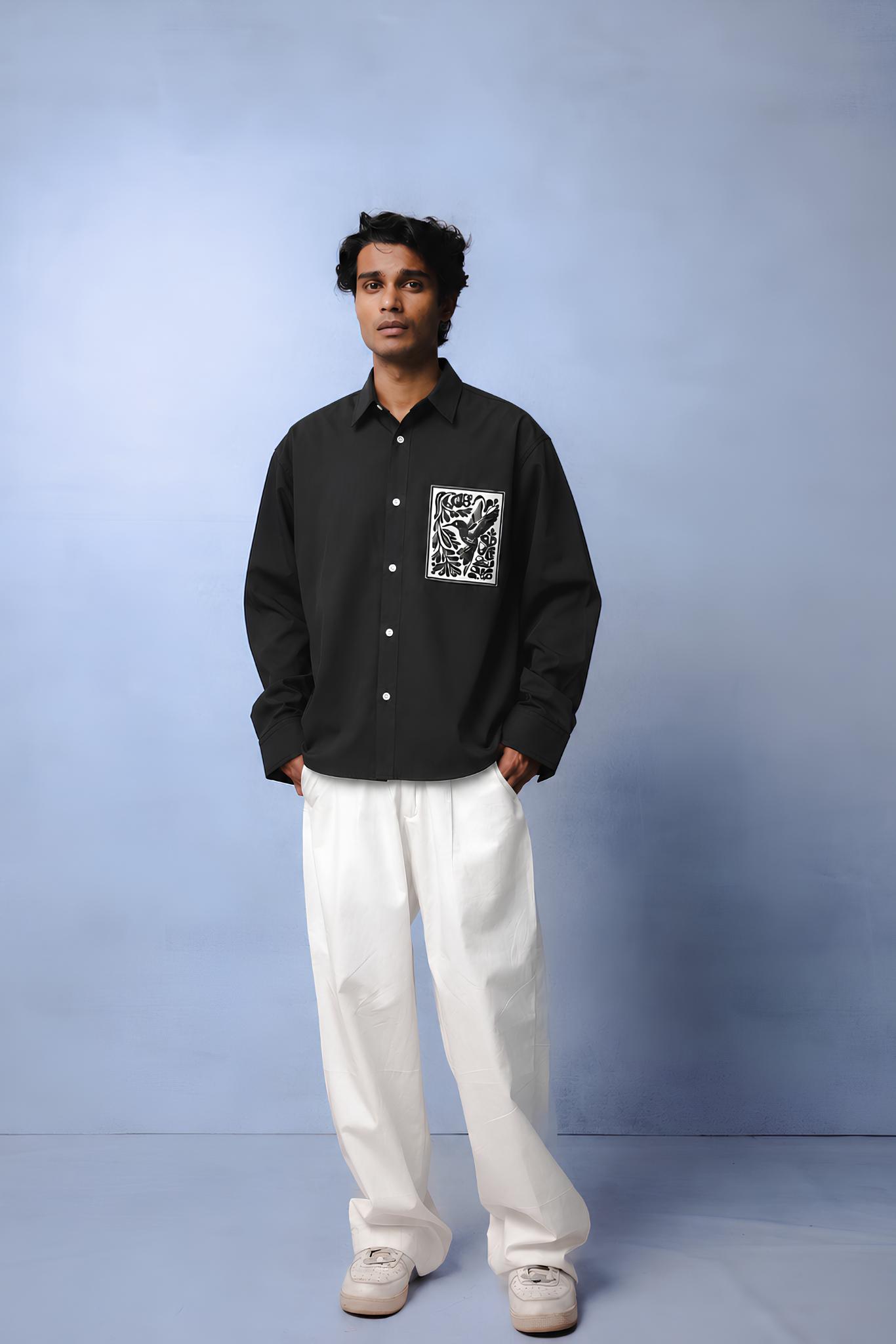 KIN BLACK DYED SHIRT MEN