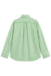 ORNELA GREEN STRIPE SHIRT WOMEN