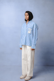 TIFFANY BLUE STRIPE CO-ORD WOMEN