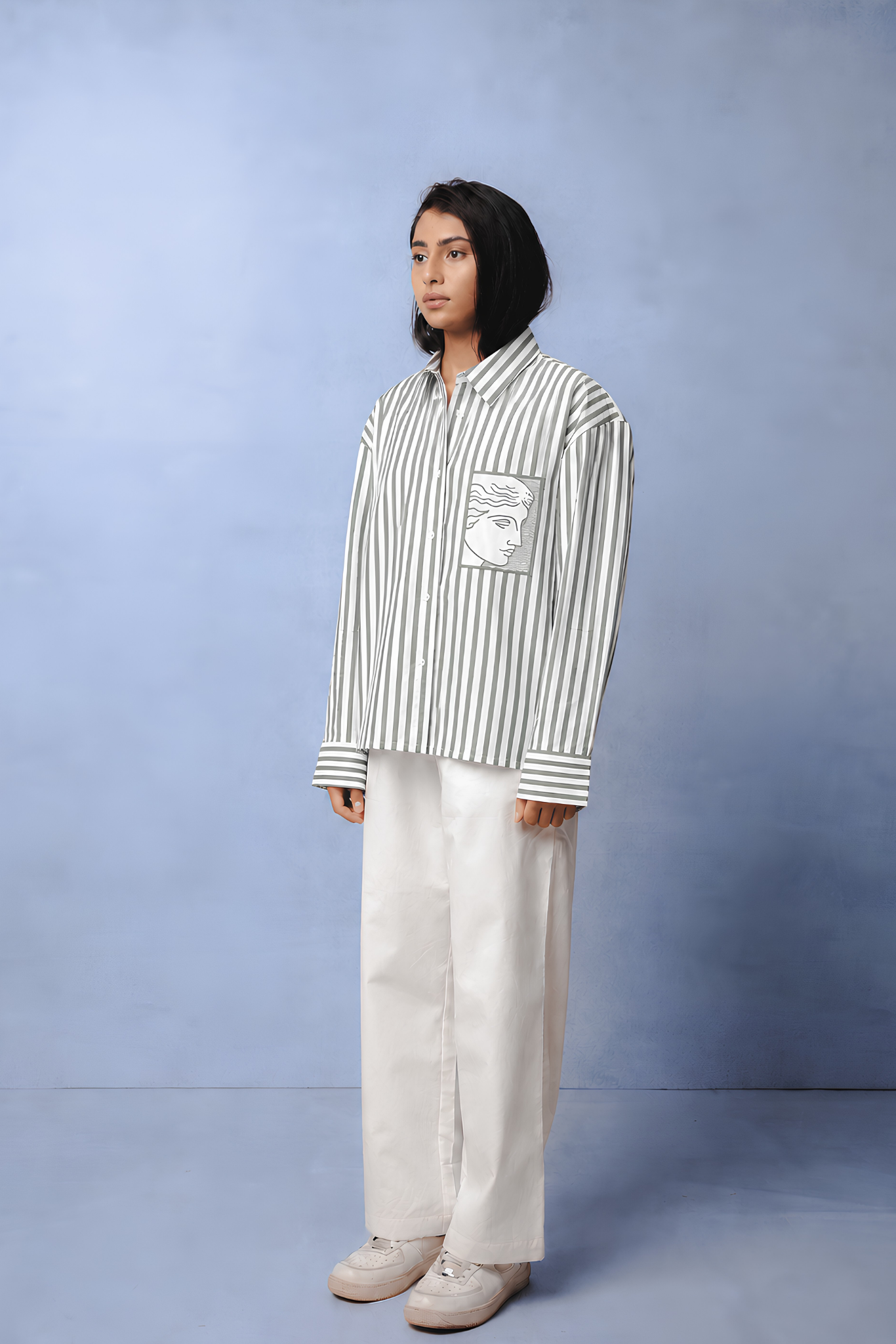 TIFFANY OLIVE GREEN STRIPE CO-ORD WOMEN