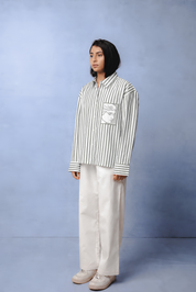 TIFFANY OLIVE GREEN STRIPE CO-ORD WOMEN