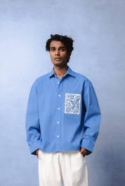 KIN BLUE DYED SHIRT MEN