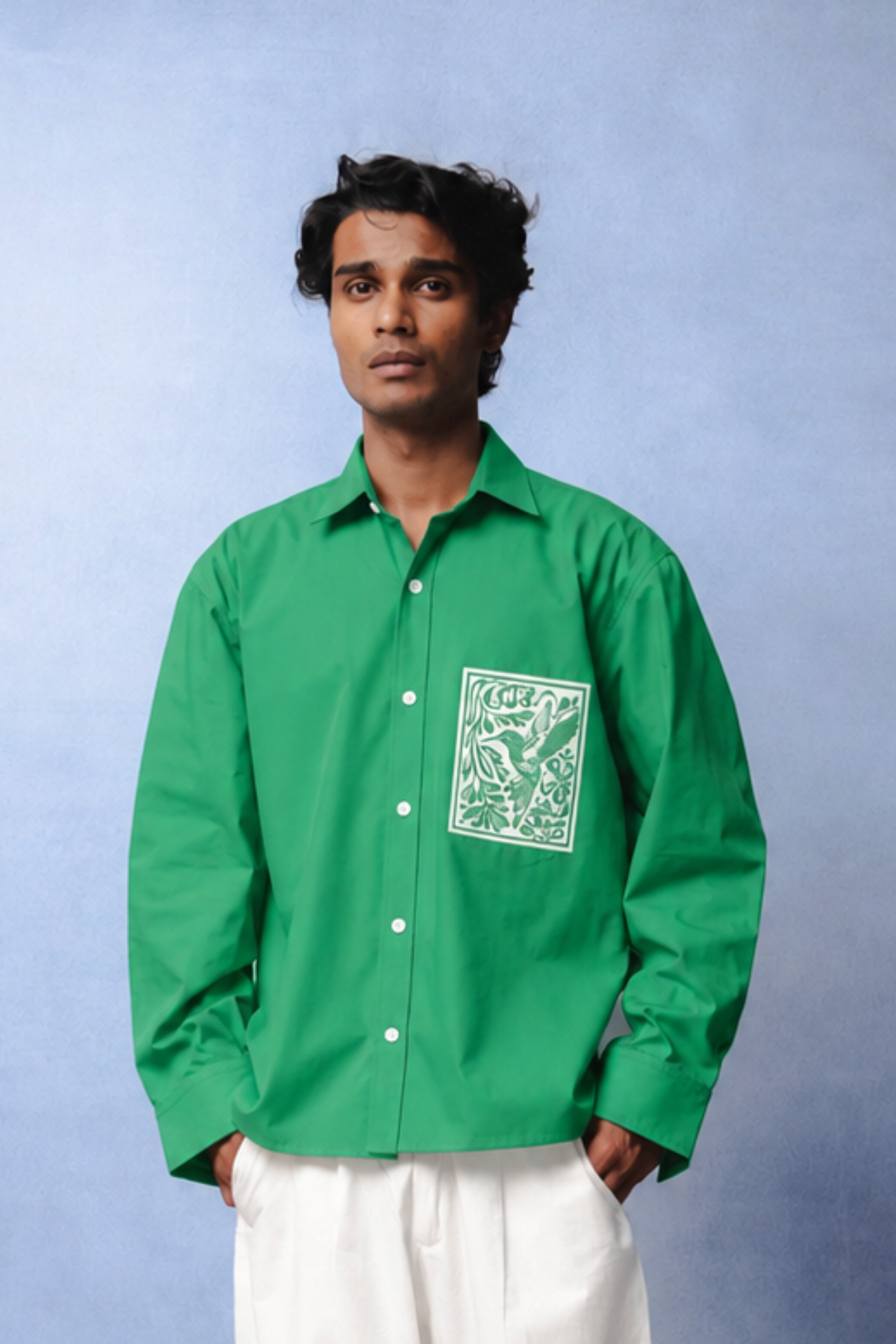 KIN GREEN DYED SHIRT MEN