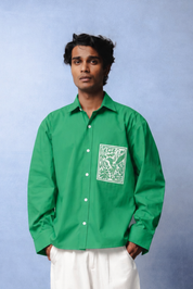 KIN GREEN DYED SHIRT MEN
