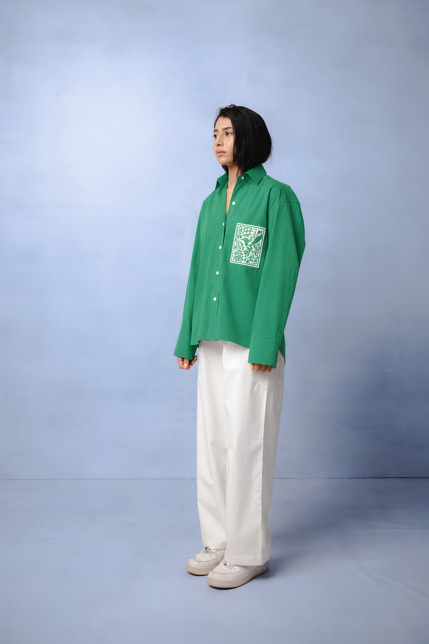 KIN GREEN DYED SHIRT WOMEN