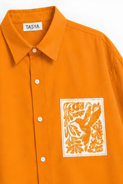 KIN ORANGE DYED SHIRT MEN