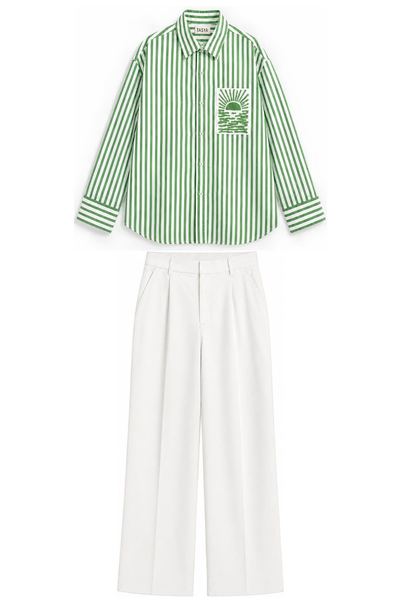 ORNELA GREEN STRIPE CO-ORD MEN