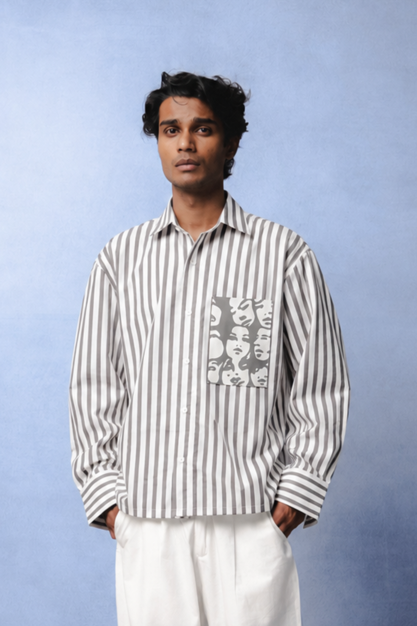 WINONA GREY STRIPE SHIRT MEN
