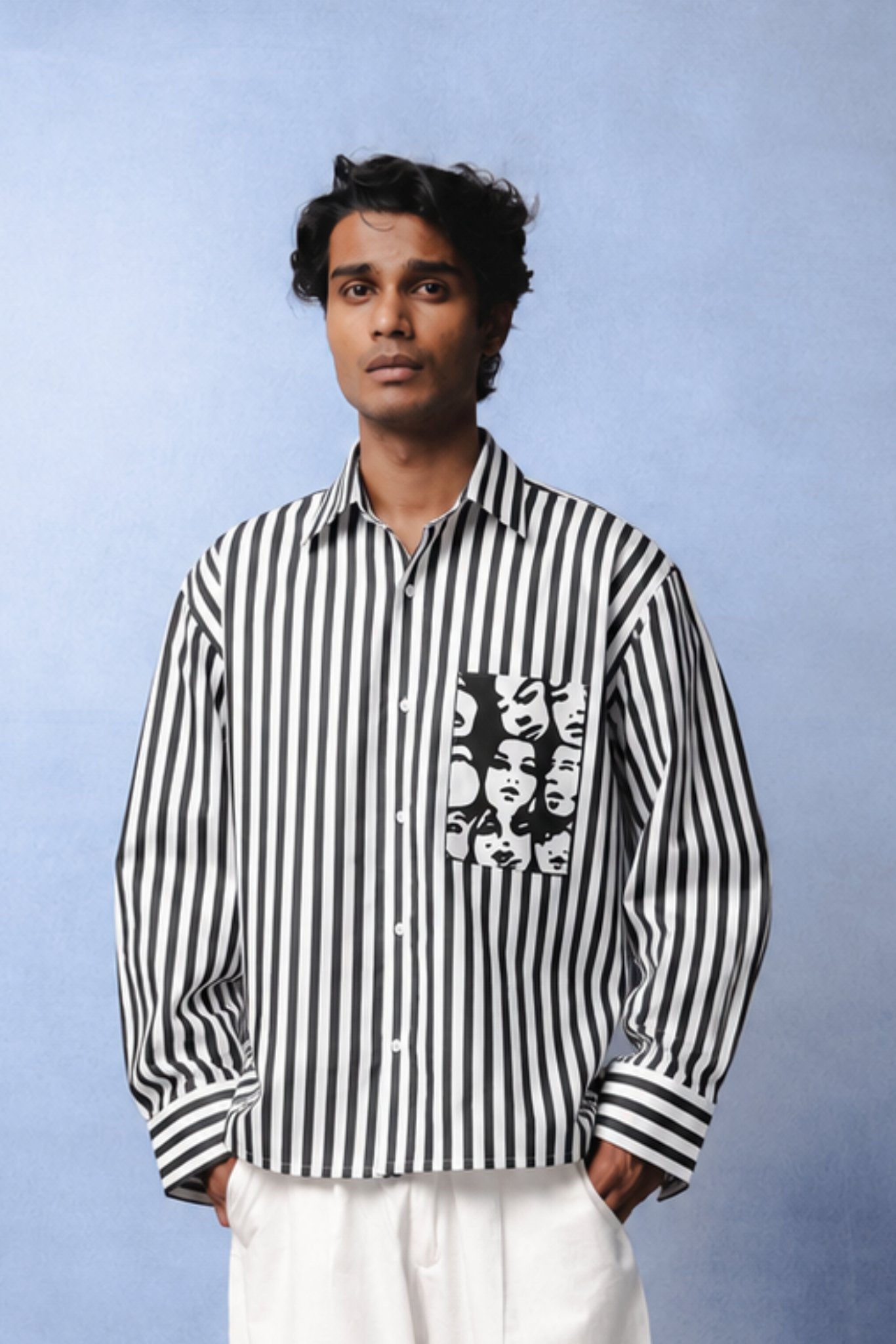 WINONA BLACK STRIPE SHIRT MEN