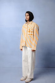 WINONA ORANGE STRIPE SHIRT WOMEN