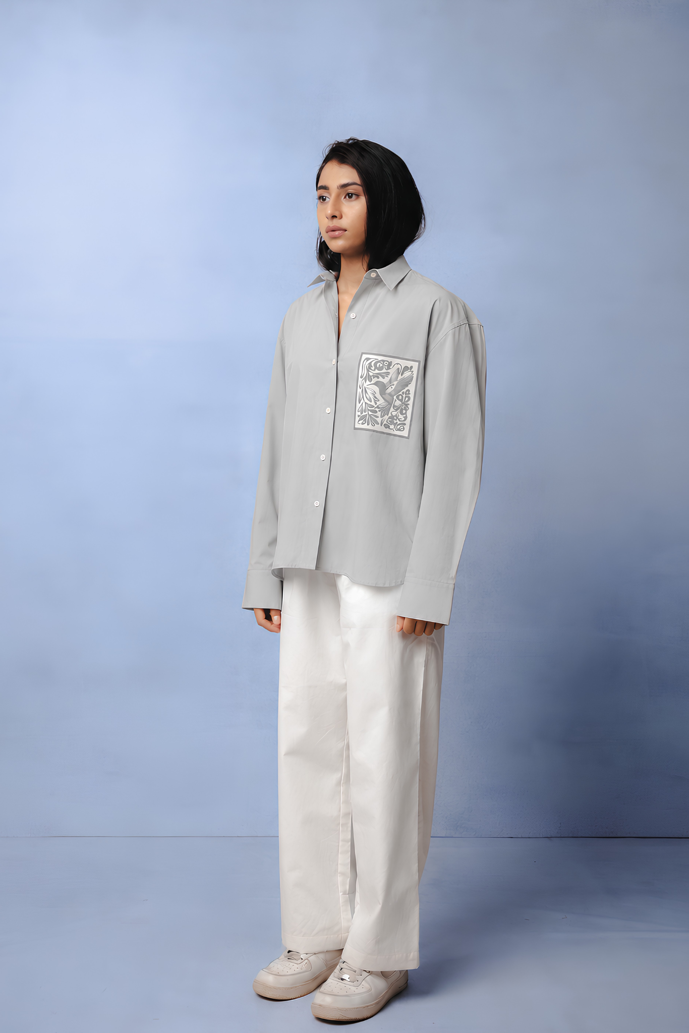 KIN GREY DYED SHIRT WOMEN