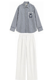 ORNELA NAVY BLUE STRIPE CO-ORD MEN