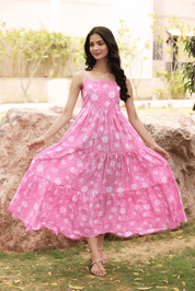Carla Strappy Midi Dress - Pink