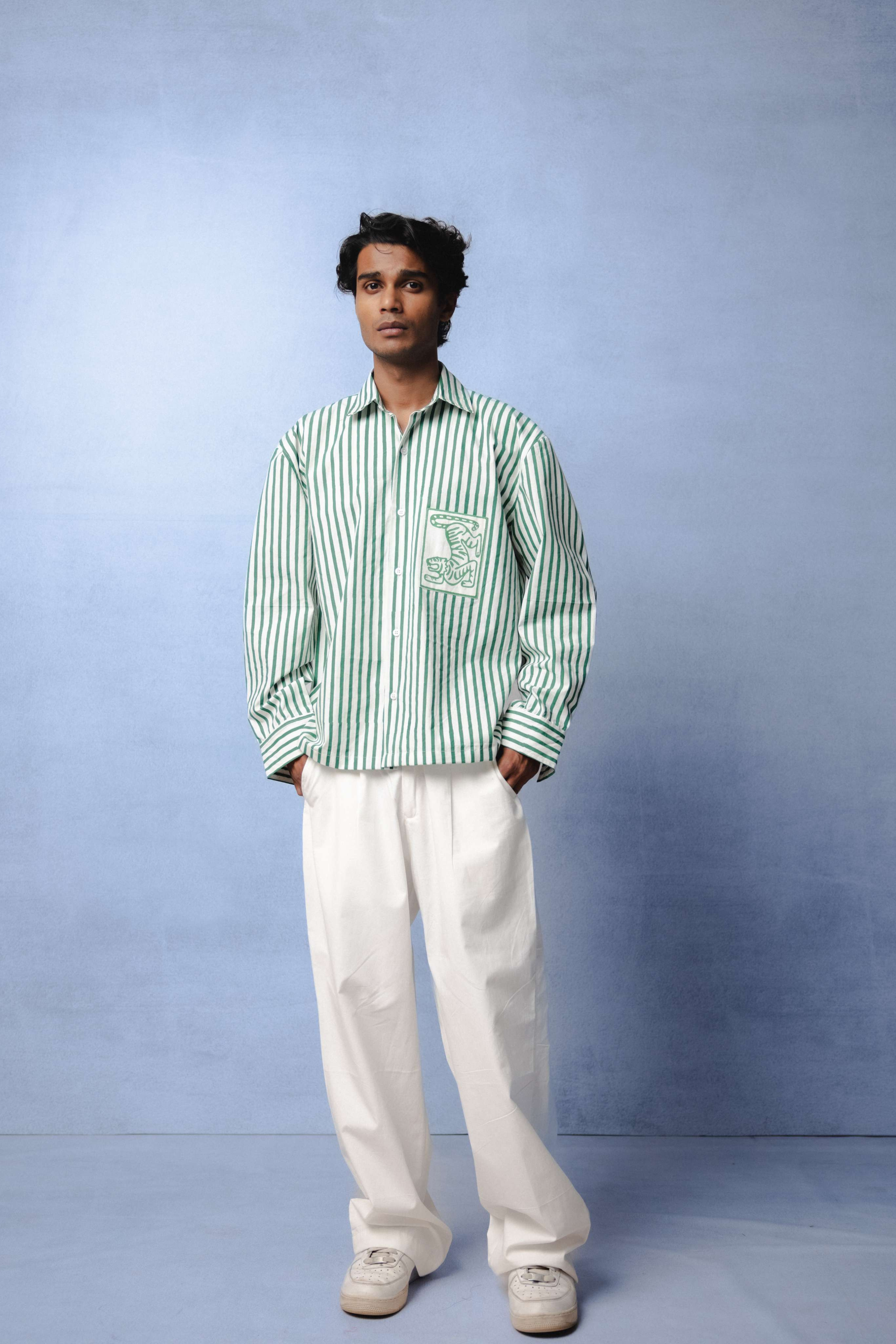 HORIZON STRIPE GREEN CO-ORD