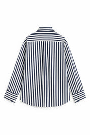 ORNELA NAVY BLUE STRIPE SHIRT MEN