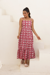Roseate Strappy Midi Dress