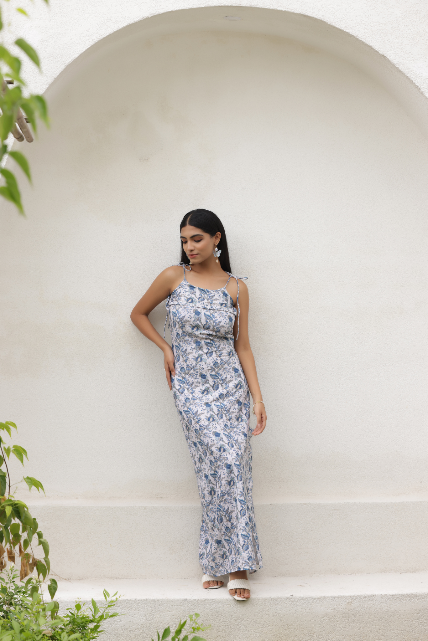 Floral Wave Midi Dress