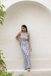 Floral Wave Midi Dress