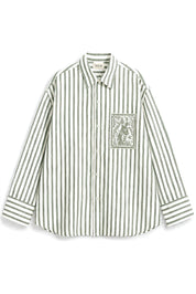 OLIVIA OLIVE GREEN STRIPE SHIRT MEN