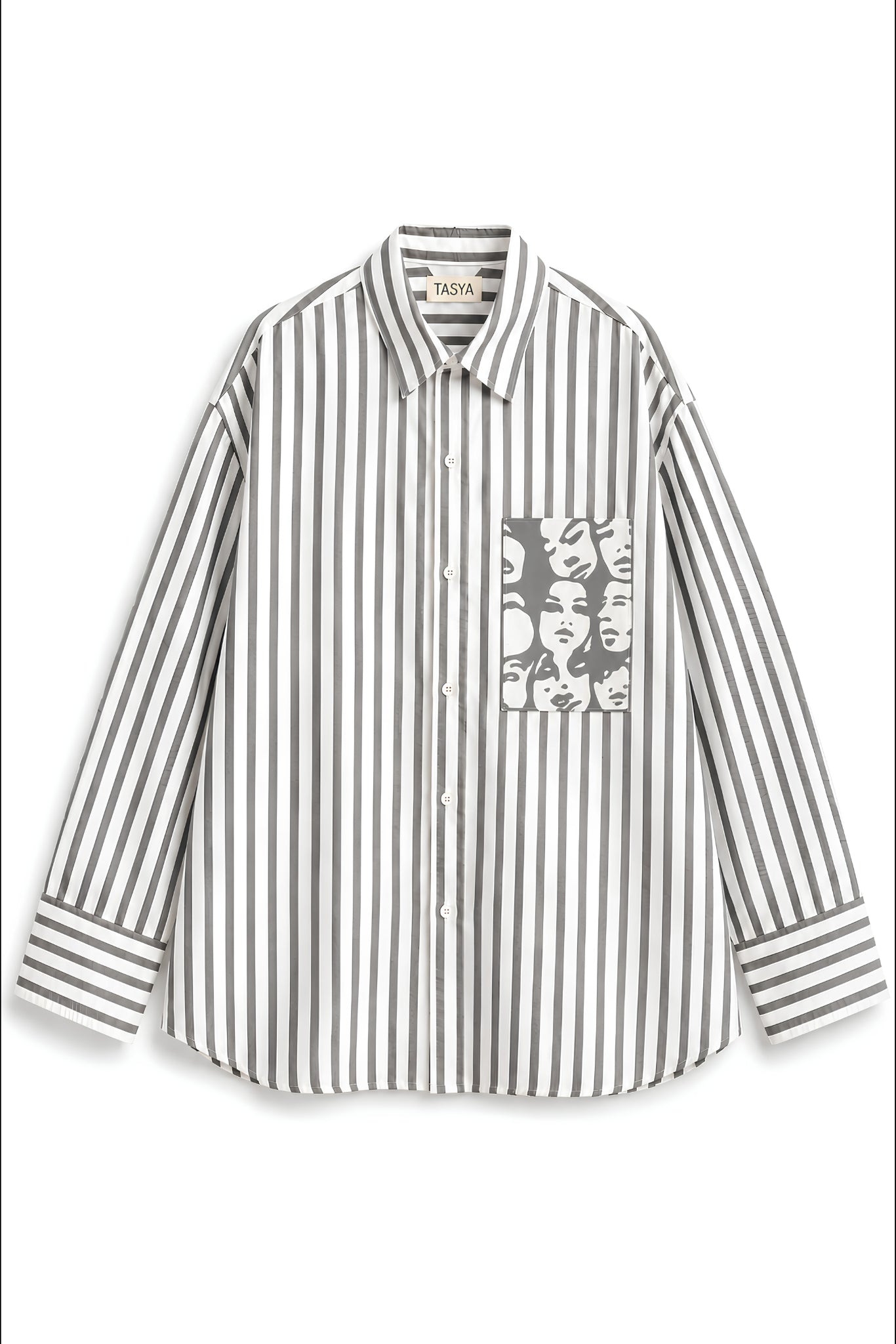 WINONA GREY STRIPE SHIRT WOMEN