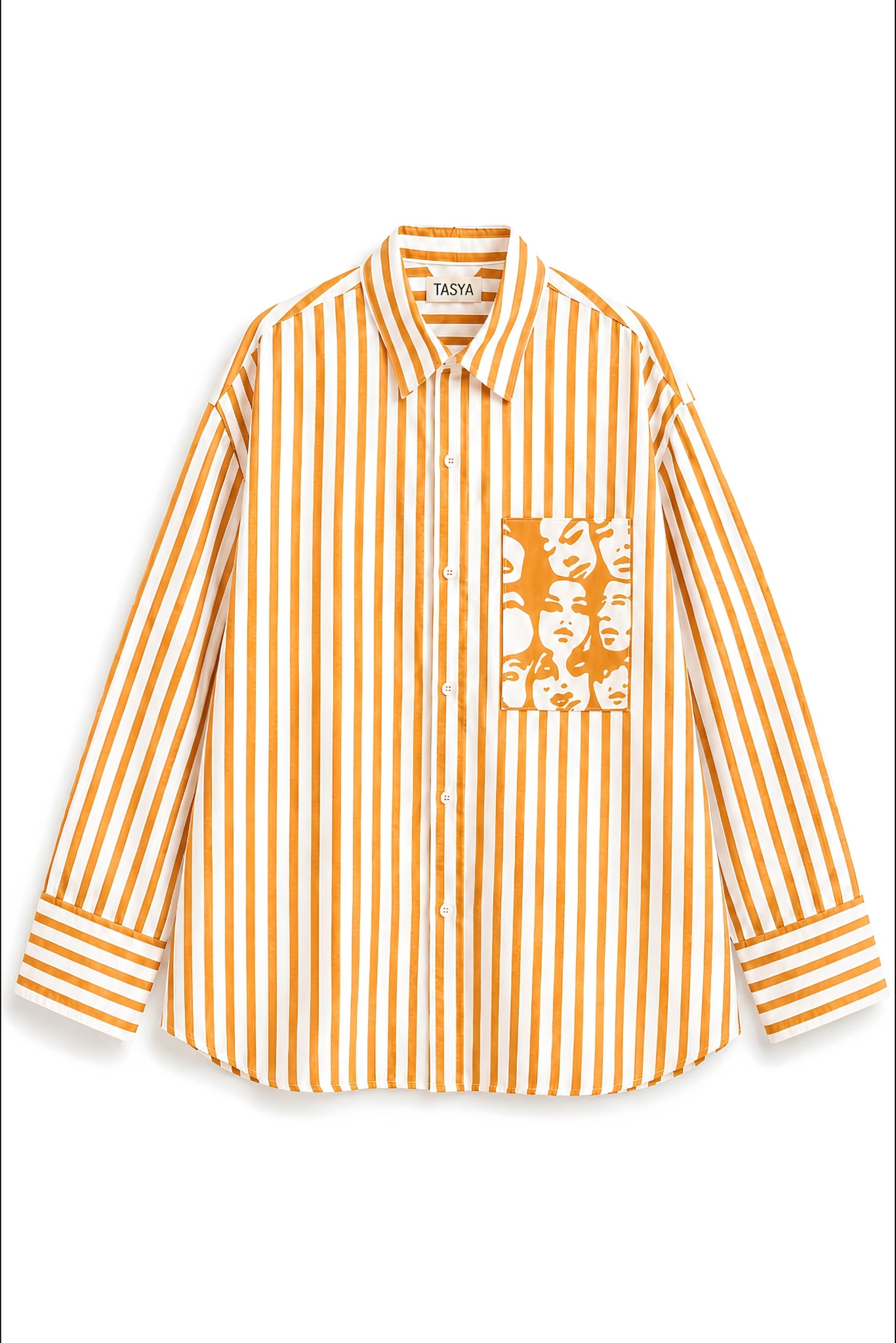 WINONA ORANGE STRIPE SHIRT WOMEN
