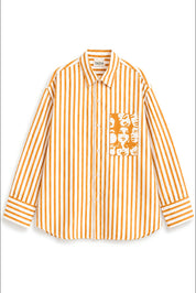 WINONA ORANGE STRIPE SHIRT WOMEN