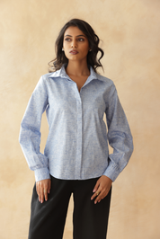 AZURE MIST LINEN SHIRT