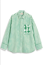 WINONA GREEN STRIPE SHIRT WOMEN