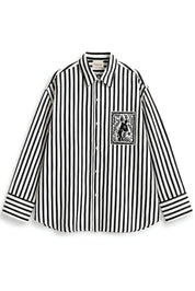 OLIVIA BLACK STRIPE SHIRT WOMEN