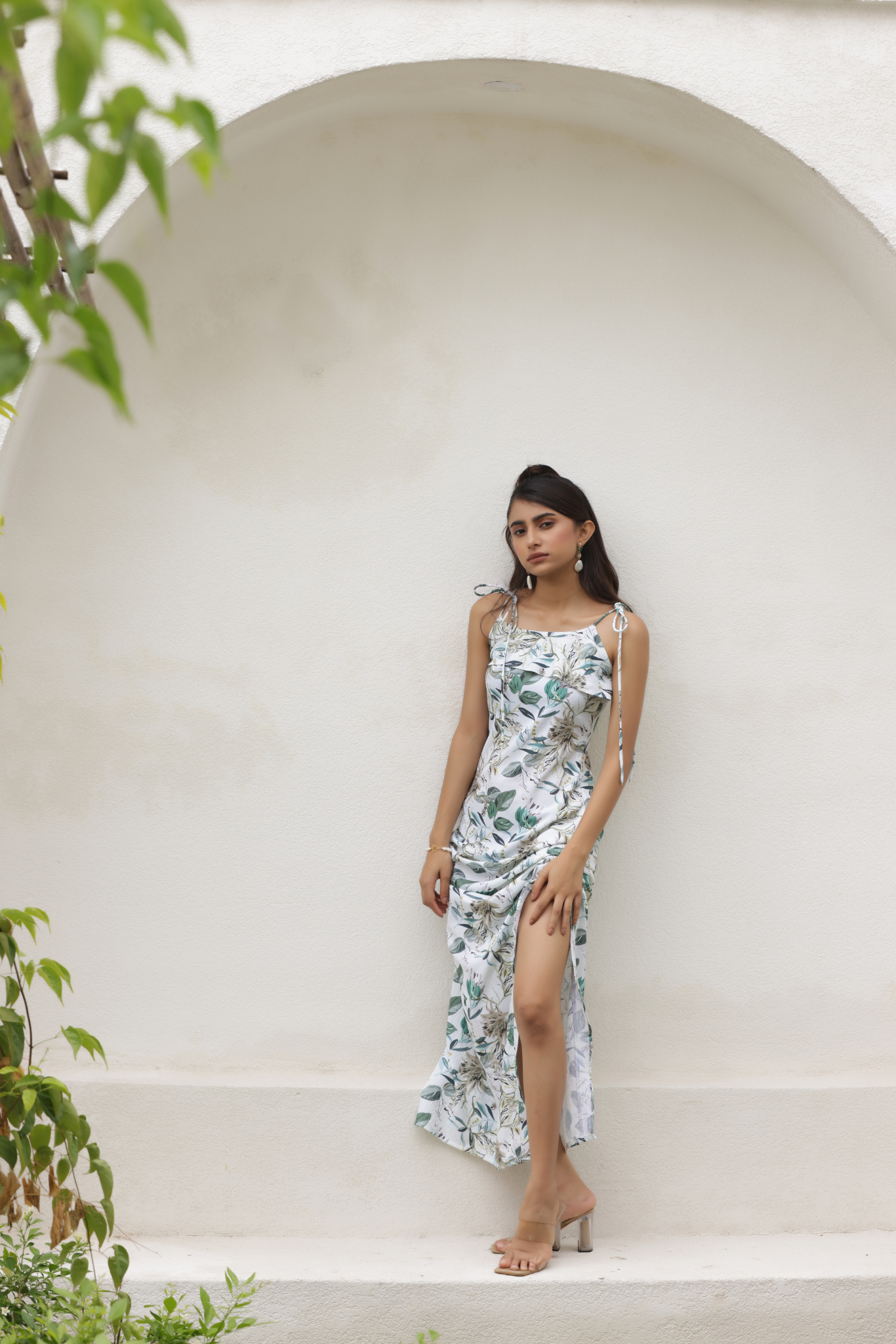 Floral Wave Midi Dress
