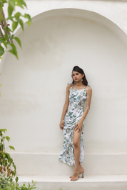 Floral Wave Midi Dress