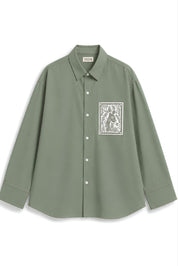 OLIVIA OLIVE GREEN DYED SHIRT WOMEN
