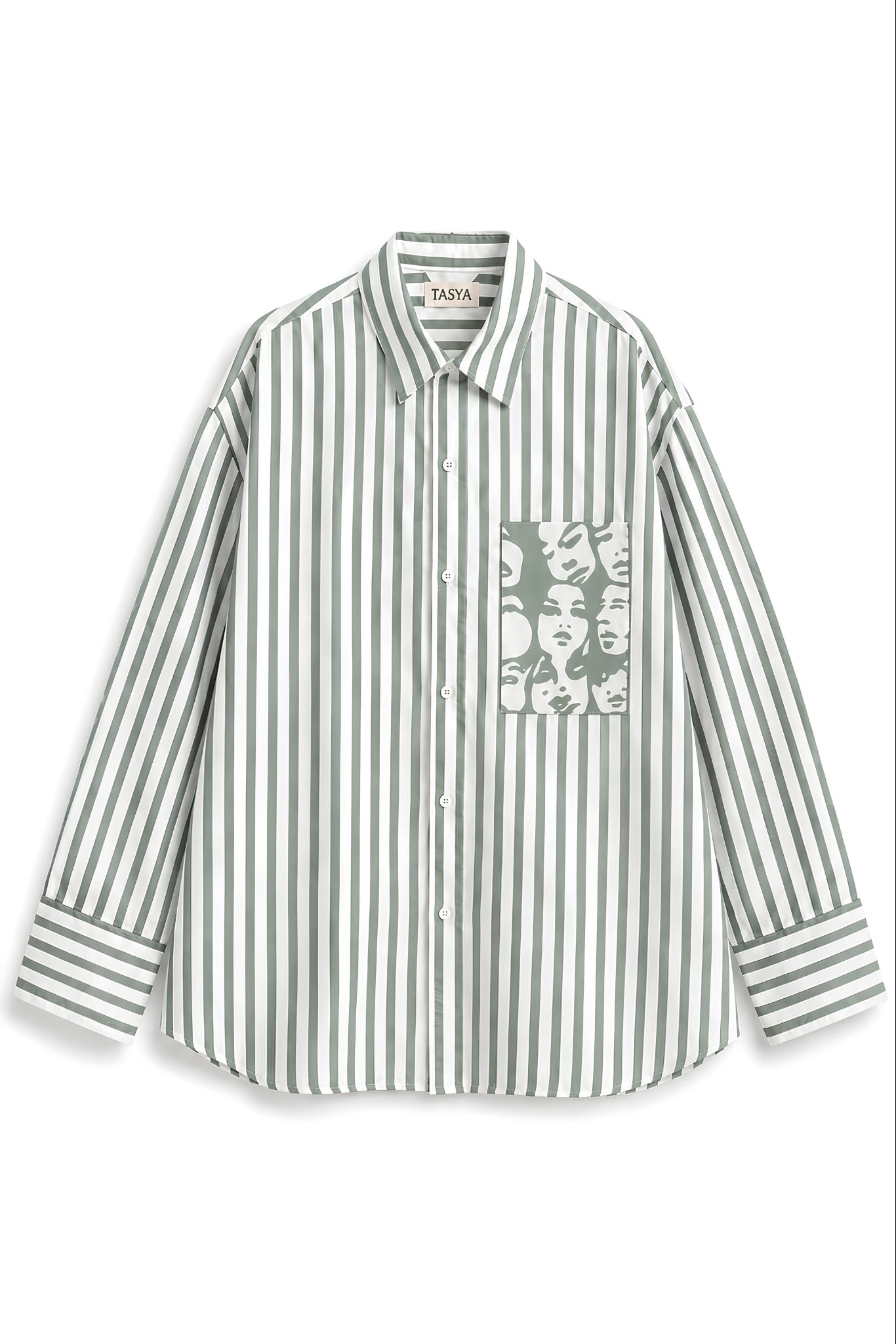 WINONA OLIVE GREEN STRIPE SHIRT MEN