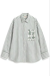 WINONA OLIVE GREEN STRIPE SHIRT MEN