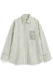 MARGO OLIVE GREEN STRIPE SHIRT MEN