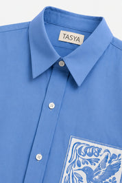 KIN BLUE DYED SHIRT MEN