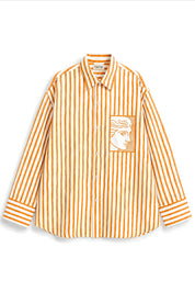 TIFFANY ORANGE STRIPE SHIRT MEN