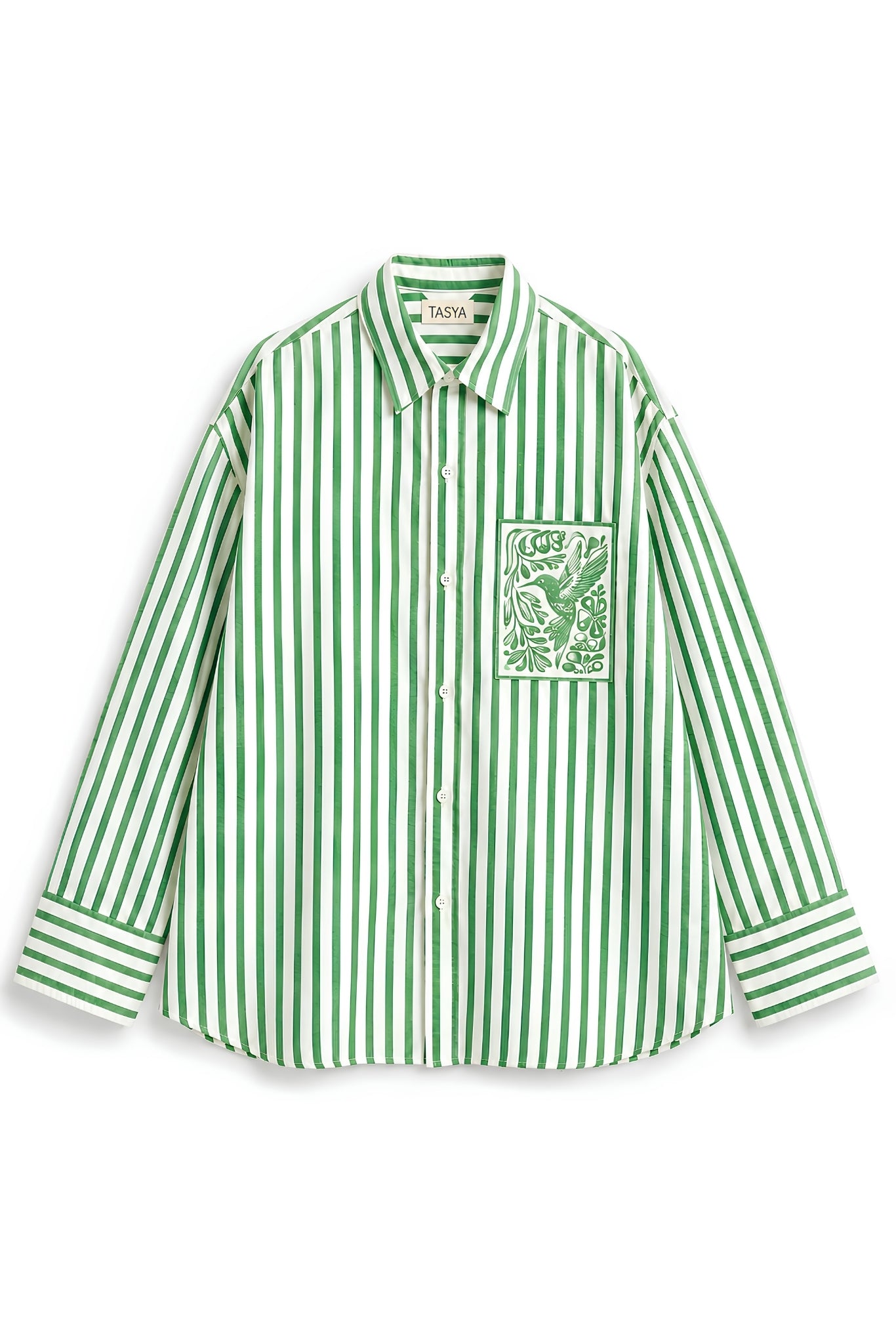 KIN GREEN STRIPE SHIRT MEN