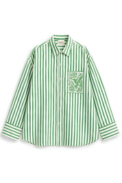 KIN GREEN STRIPE SHIRT MEN