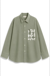 WINONA OLIVE GREEN DYED SHIRT MEN