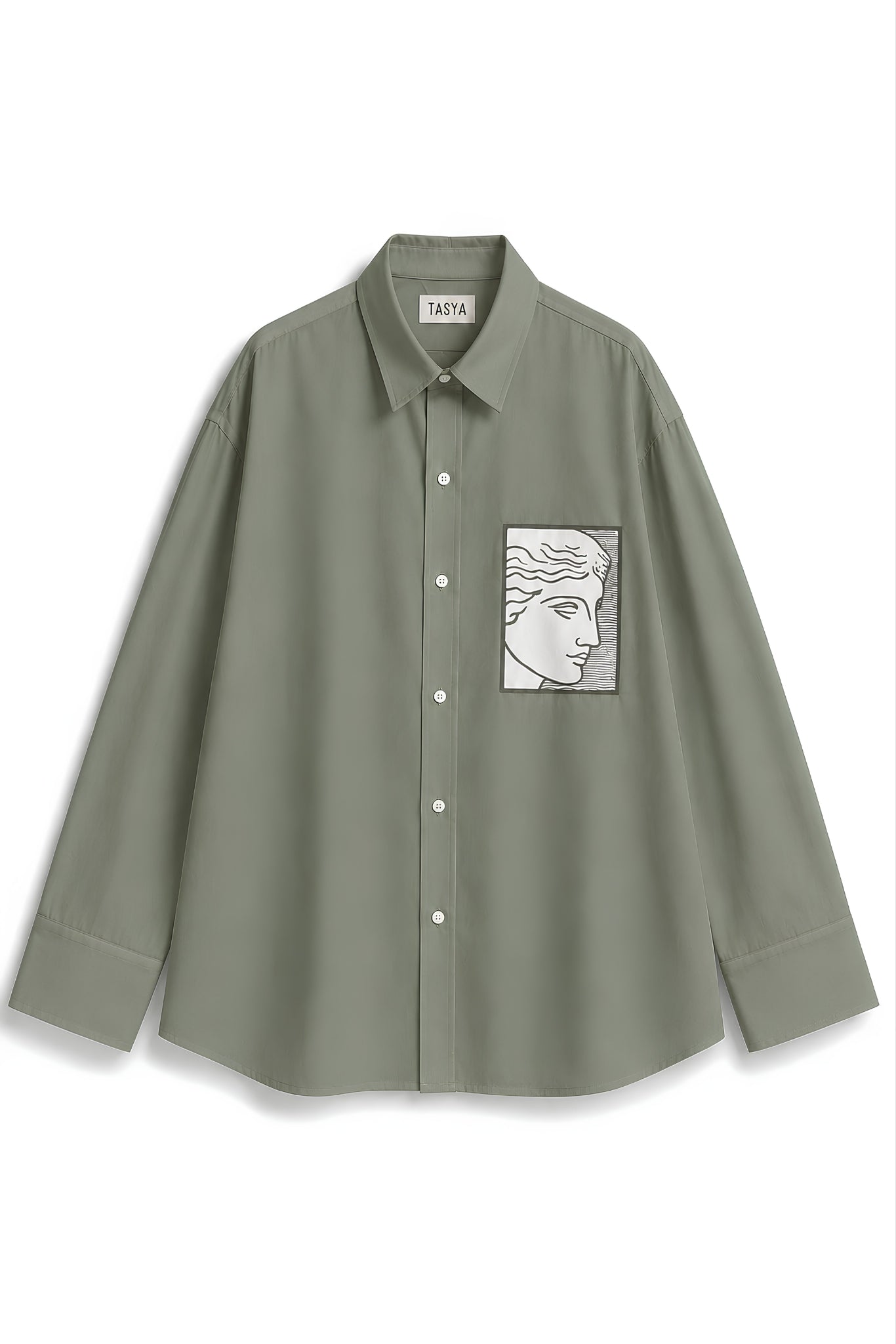 TIFFANY OLIVE GREEN DYED SHIRT MEN