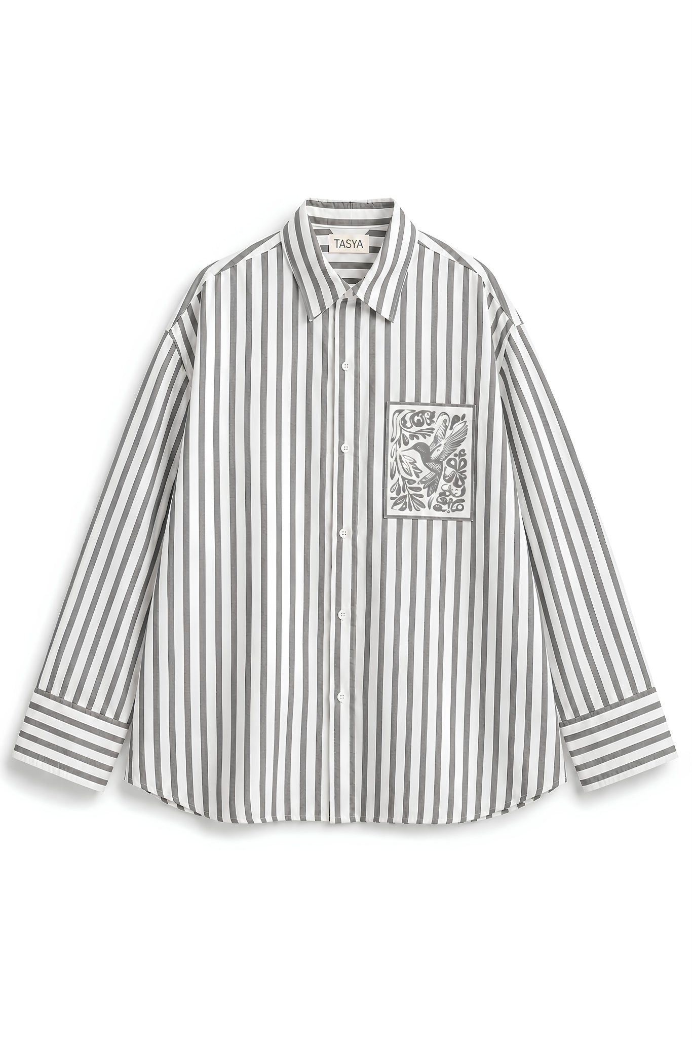 KIN GREY STRIPE SHIRT WOMEN