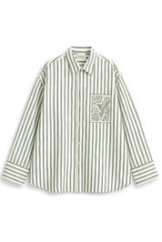 KIN OLIVE GREEN STRIPE SHIRT MEN