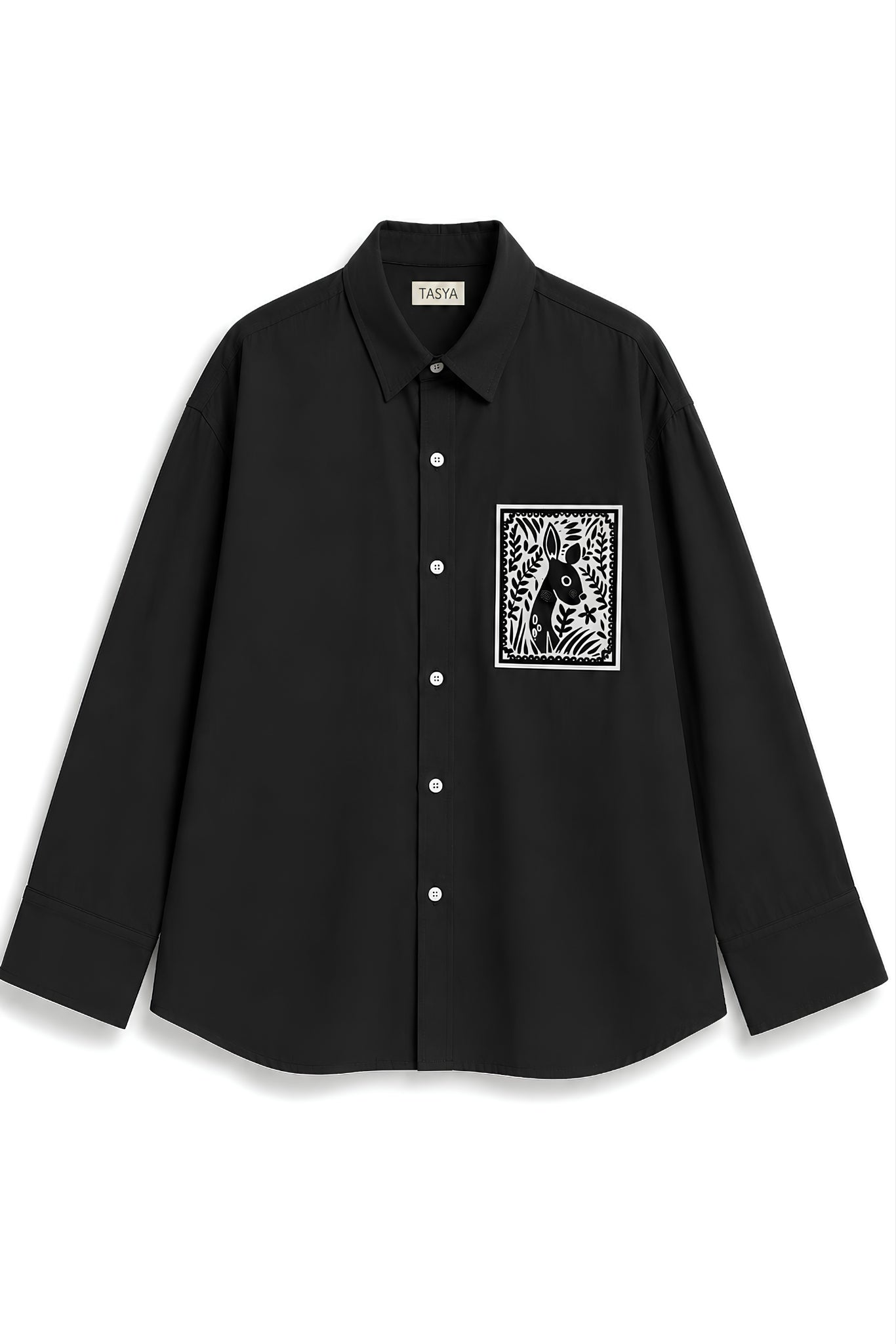 OLIVIA BLACK DYED SHIRT MEN