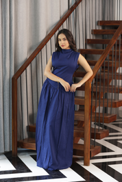 NAOAN MIDI DRESS - NAVY BLUE