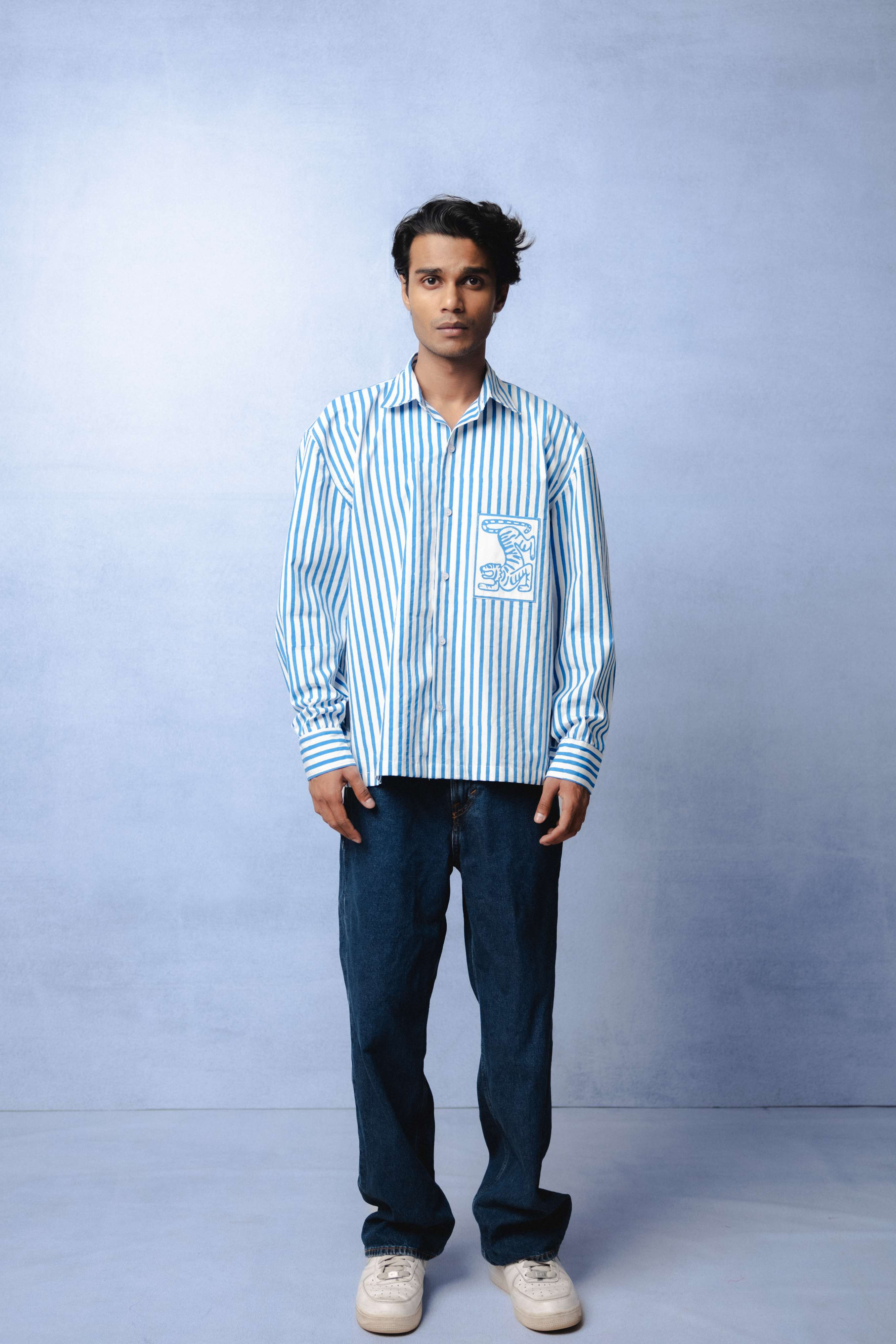HORIZON STRIPE BLUE SHIRT  TasyaIndia