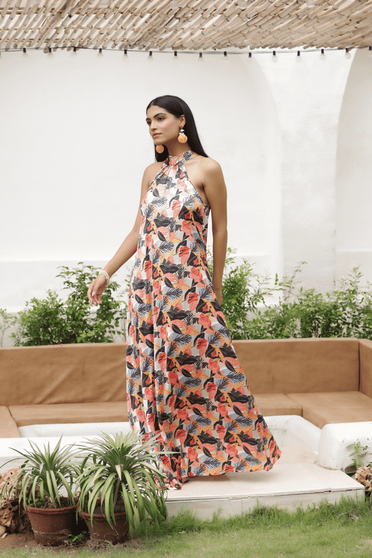 Rosalia Halter Neck Maxi Dress