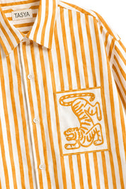 HORIZON STRIPE ORANGE SHIRT MEN